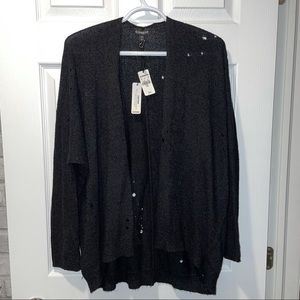 ✨BRAND NEW✨ Distressed Black Cardigan